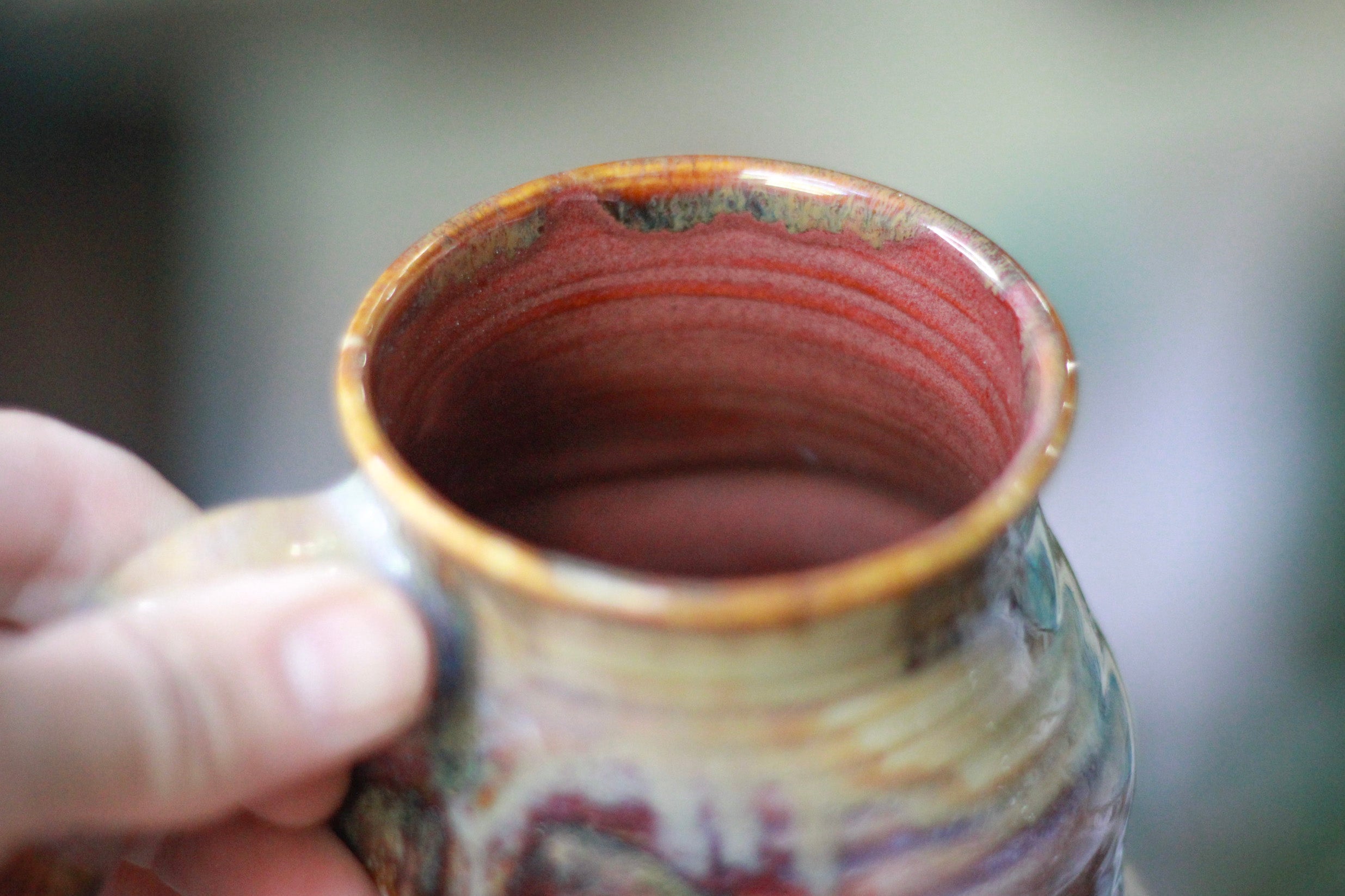 01-D High Desert  PROTOTYPE Barely Flared Textured Divot Mug, 18 oz.