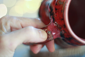 03-A Strawberry Hills Variation Barely Flared Textured Divot Mug - TOP SHELF MISFIT, 22 oz.