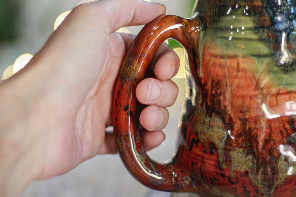 03-A Green Mountain Midnight Barely Flared Textured Divot 'Cuddle' Mug - TOP SHELF, 26 oz.