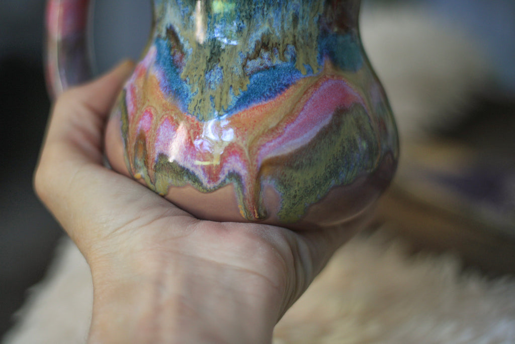 06-B Pastel Valley PROTOTYPE Gourd Mug Variation - TOP SHELF MISFIT, 22 oz.