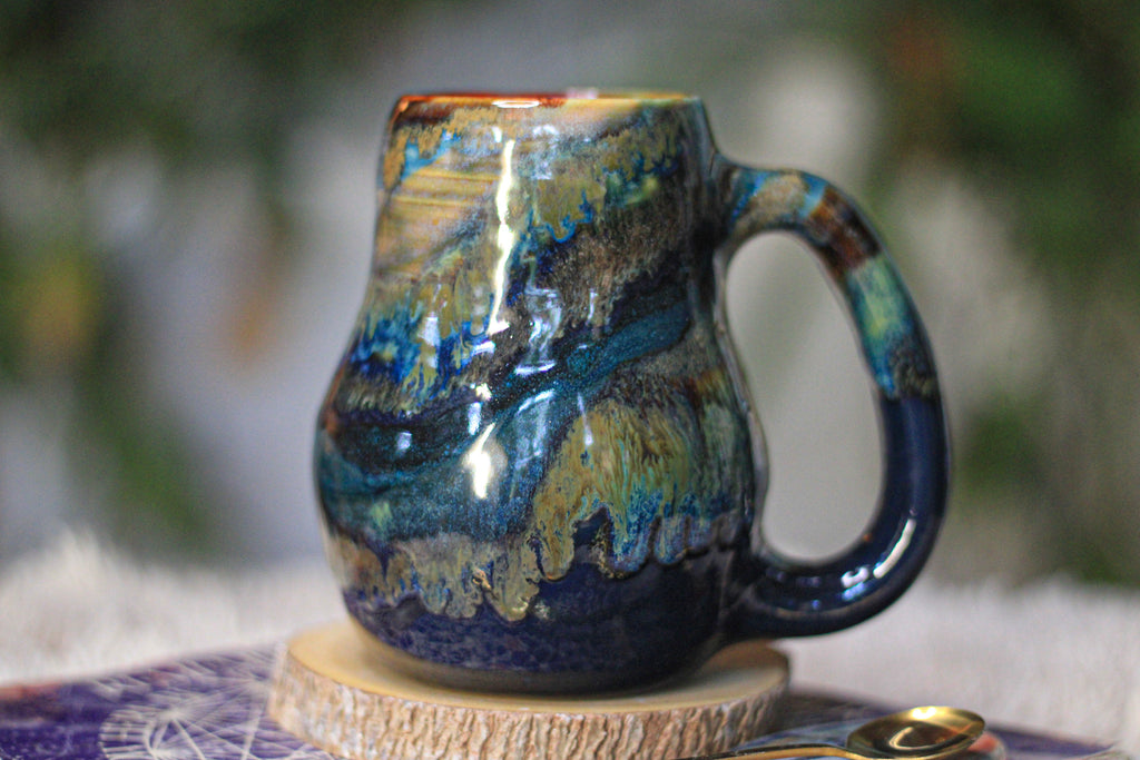 02-D Blue 'FLOW' PROTOTYPE Textured Mug, 18 oz.
