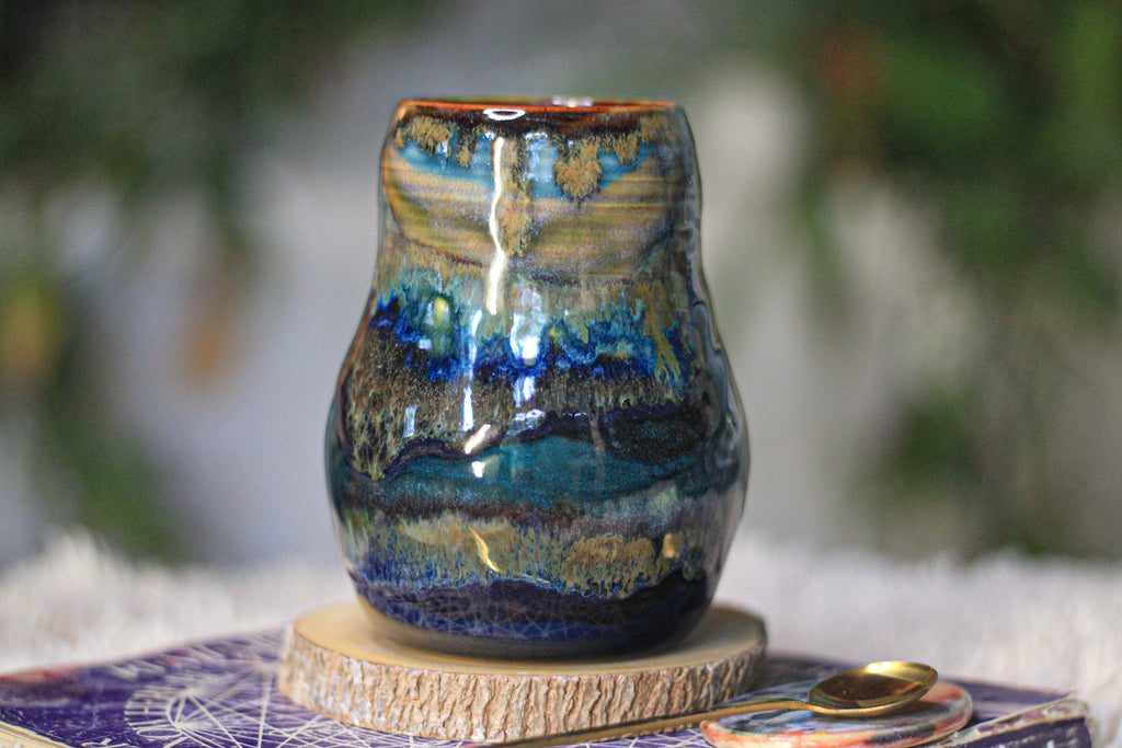 02-D Blue 'FLOW' PROTOTYPE Textured Mug, 18 oz.
