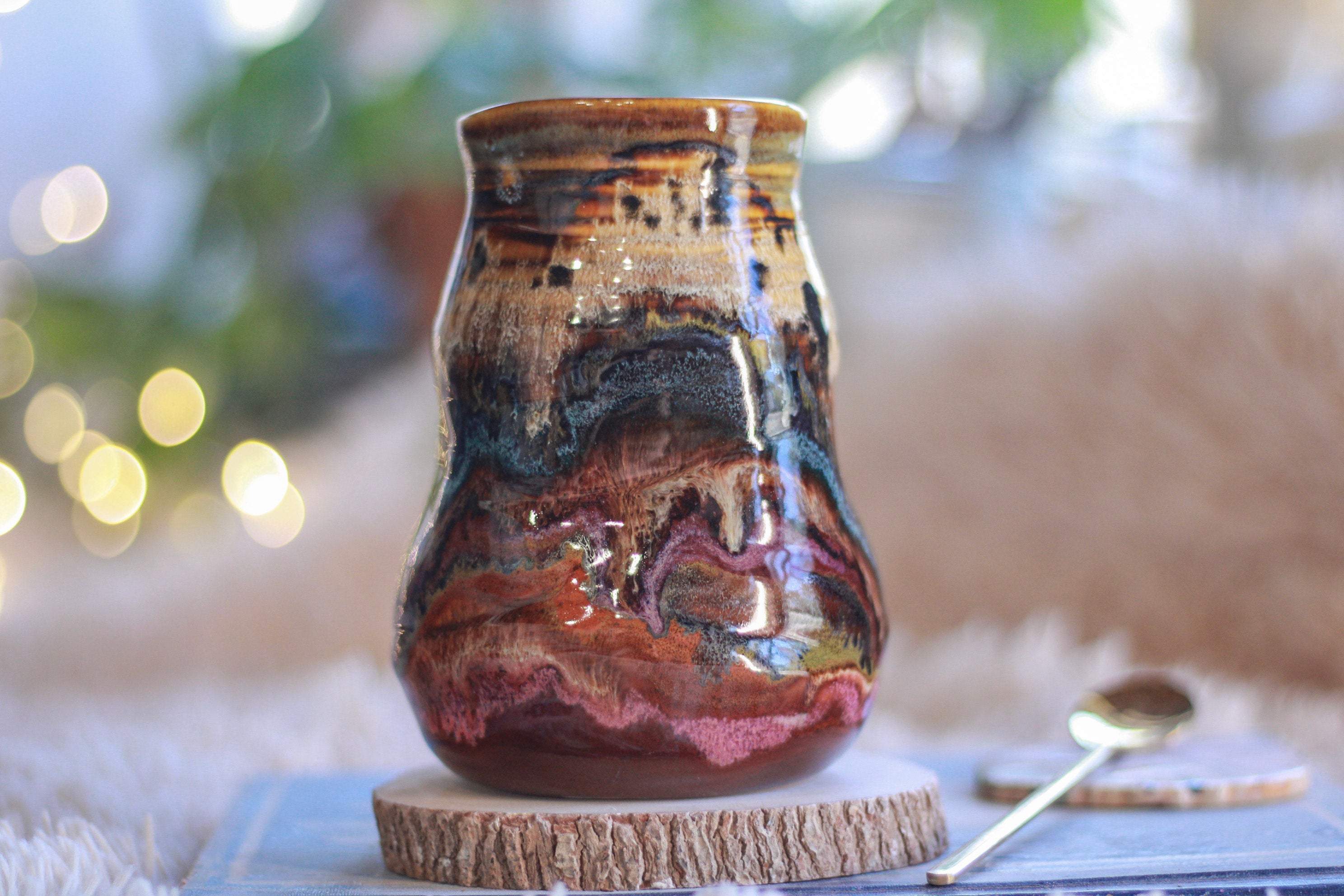 01-B+ Desert Oasis Barely Flared Textured Divot Mug - TOP SHELF NEXT LEVEL, 21 oz.