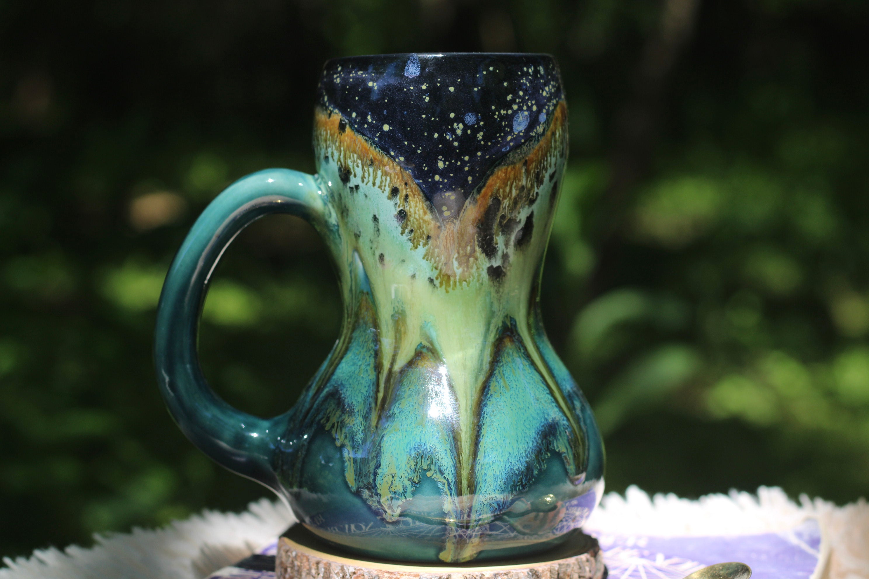 01-A Rocky Mountain Midnight Gourd Mug - TOP SHELF MISFIT, 25 oz.