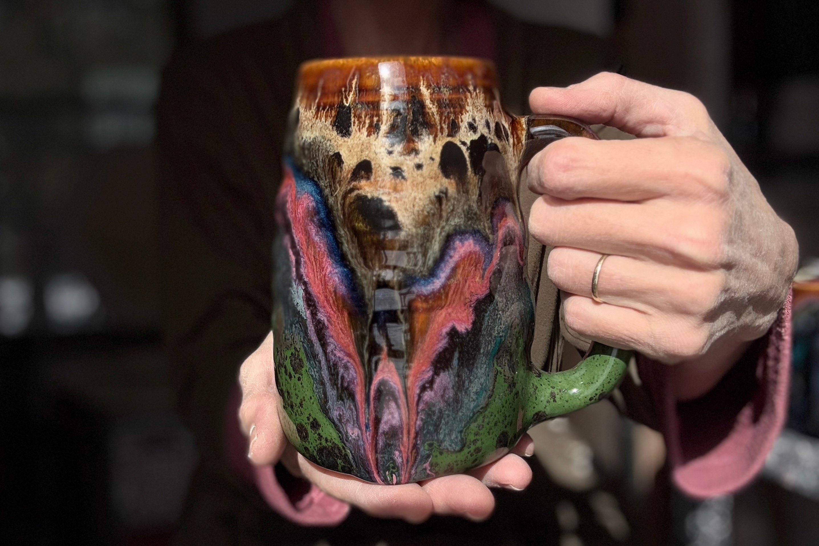 01-B Molten Cheetah Textured Mug - TOP SHELF MISFIT, 27 oz.