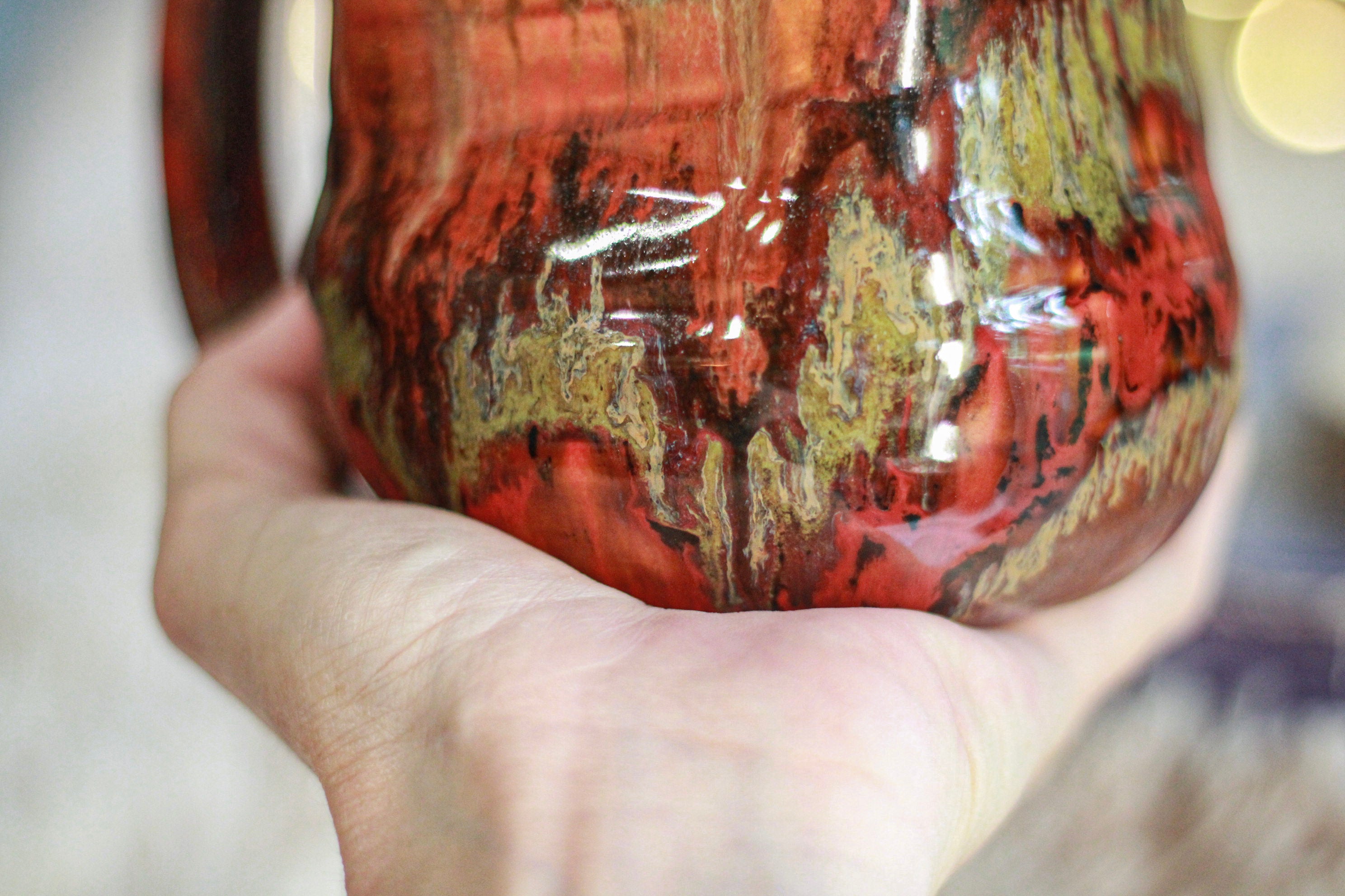 03-A Green Mountain Midnight Barely Flared Textured Divot 'Cuddle' Mug - TOP SHELF, 26 oz.