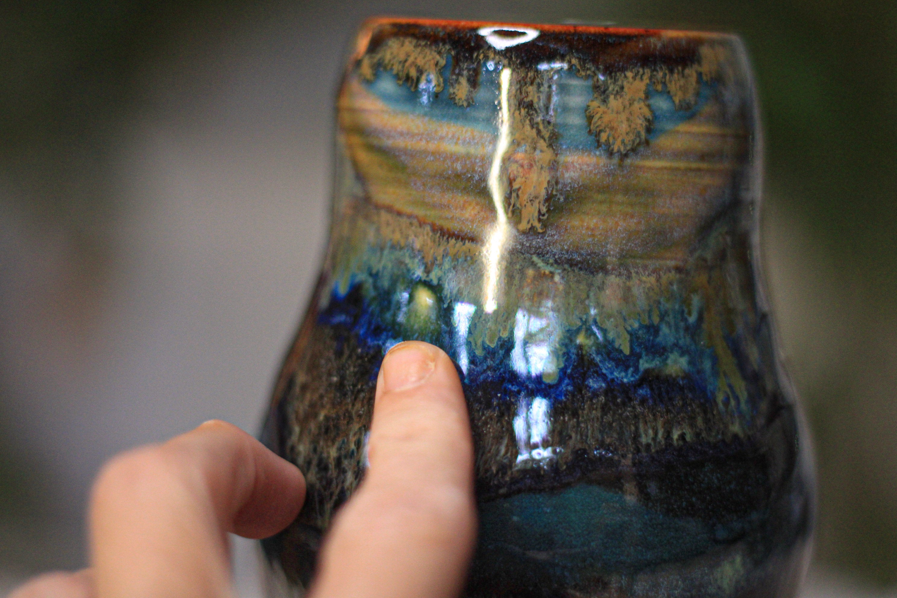 02-D Blue 'FLOW' PROTOTYPE Textured Mug, 18 oz.
