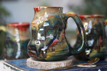 Load image into Gallery viewer, 02-D Olive &#39;FLOW&#39; Barely Flared Textured Divot Mug, 18 oz. (This listing is for one mug)