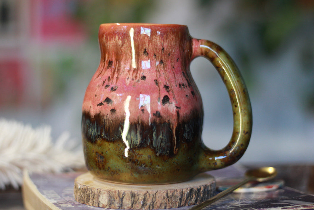 04-E Pink Speckled PROTOTYPE Textured Mug, 18 oz.