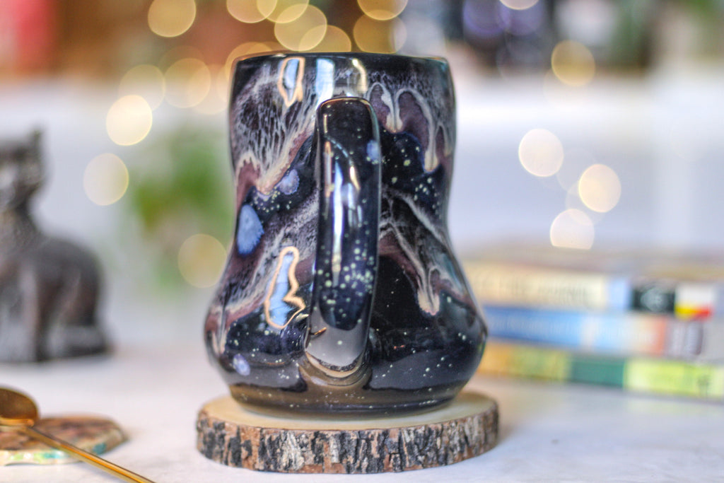 35-C Cosmic Amethyst Grotto Acorn Gourd Mug, 22 oz.