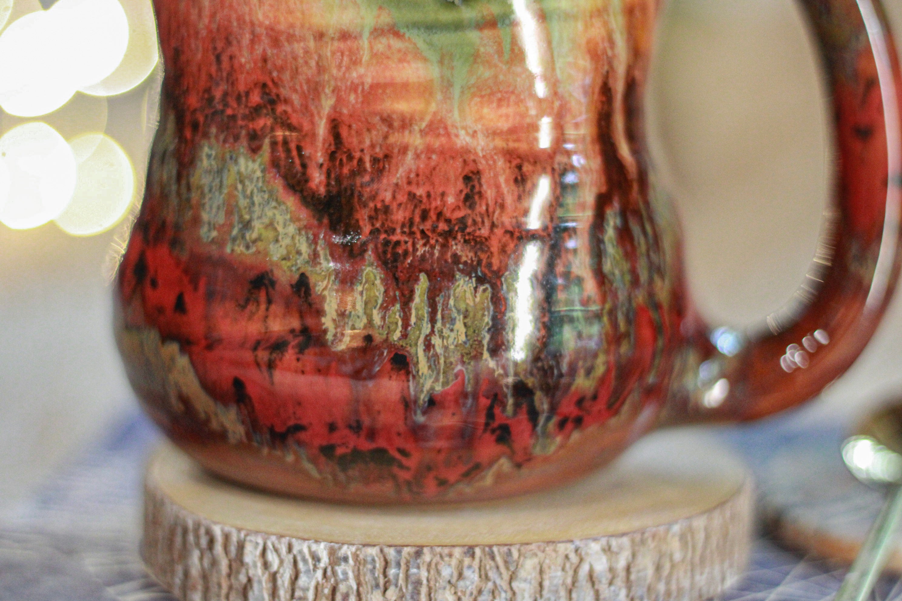 03-A Green Mountain Midnight Barely Flared Textured Divot 'Cuddle' Mug - TOP SHELF, 26 oz.