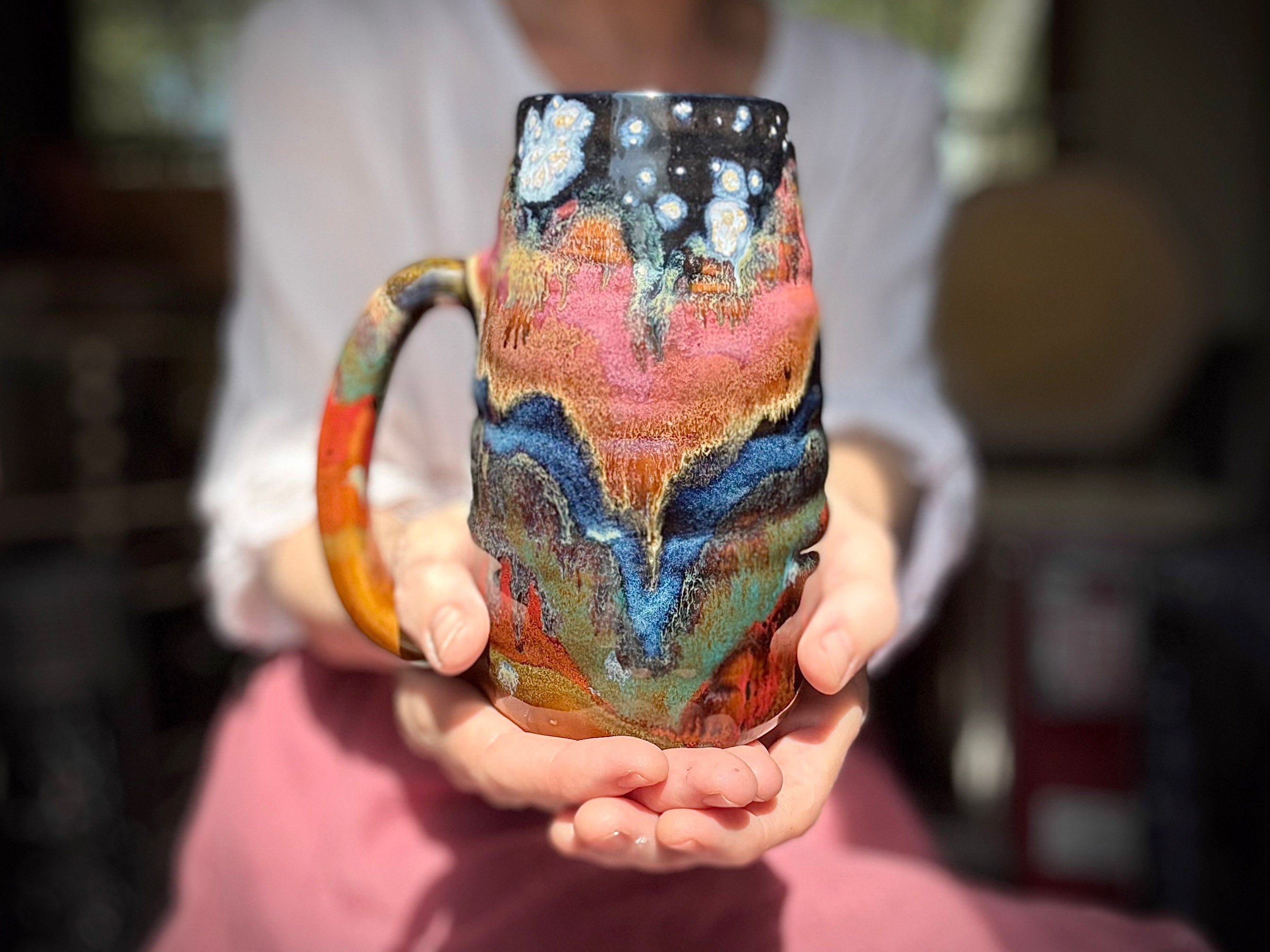 04-B Starry Night Swirly Mug - TOP SHELF, 28 oz.