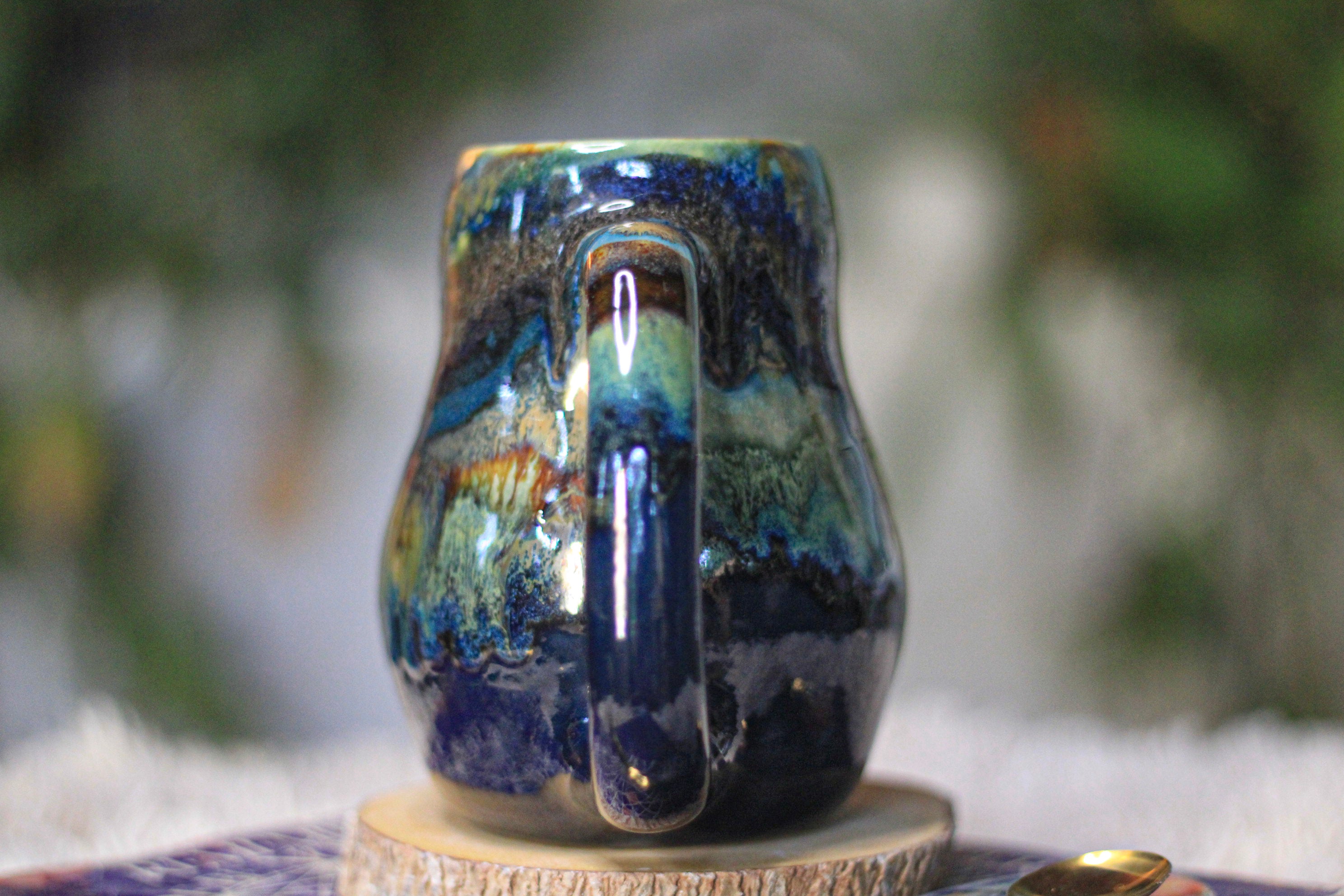 02-D Blue 'FLOW' PROTOTYPE Textured Mug, 18 oz.