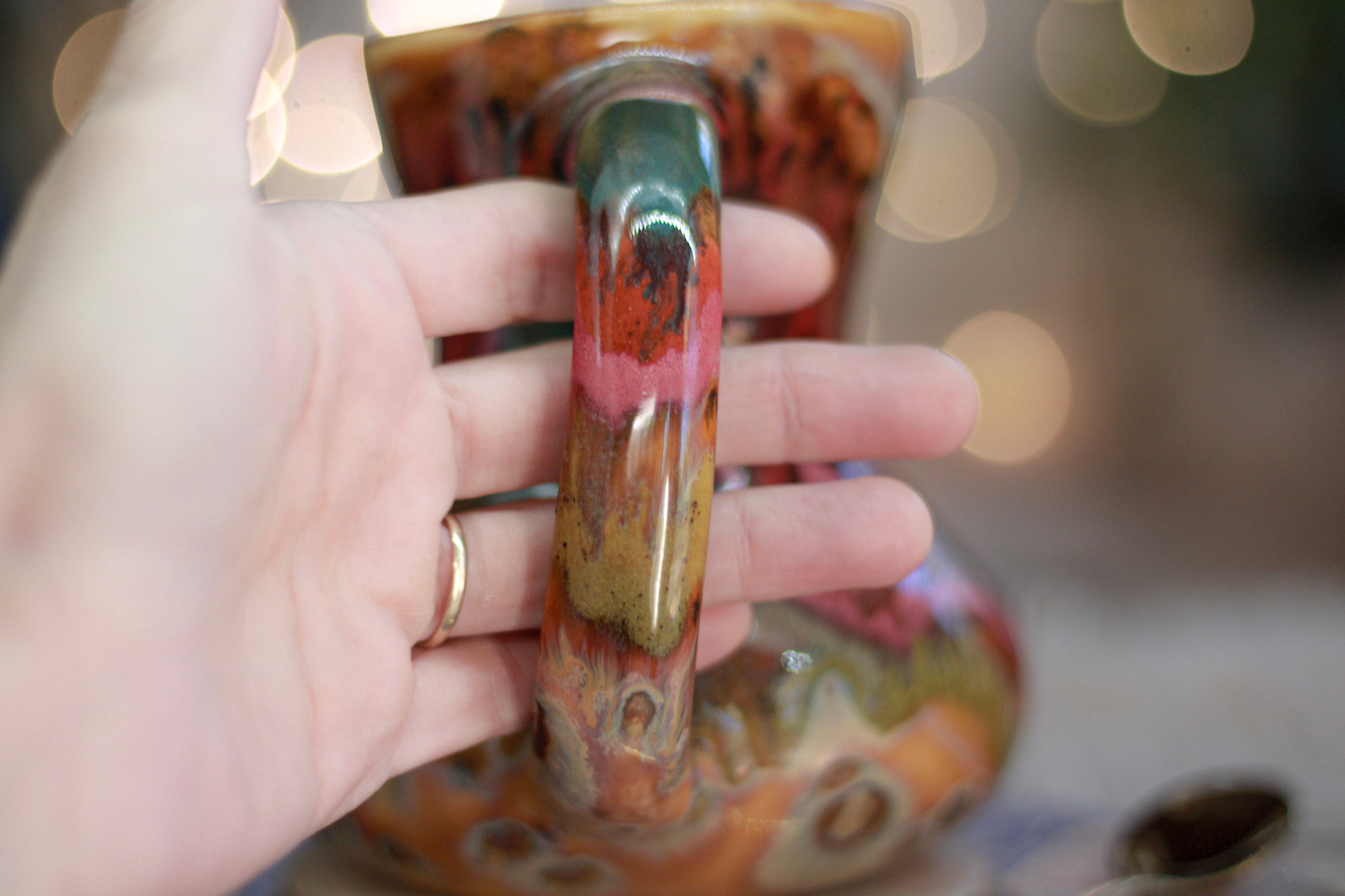 03-A Golden 'FLOW' Gourd Mug - TOP SHELF, 20 oz.