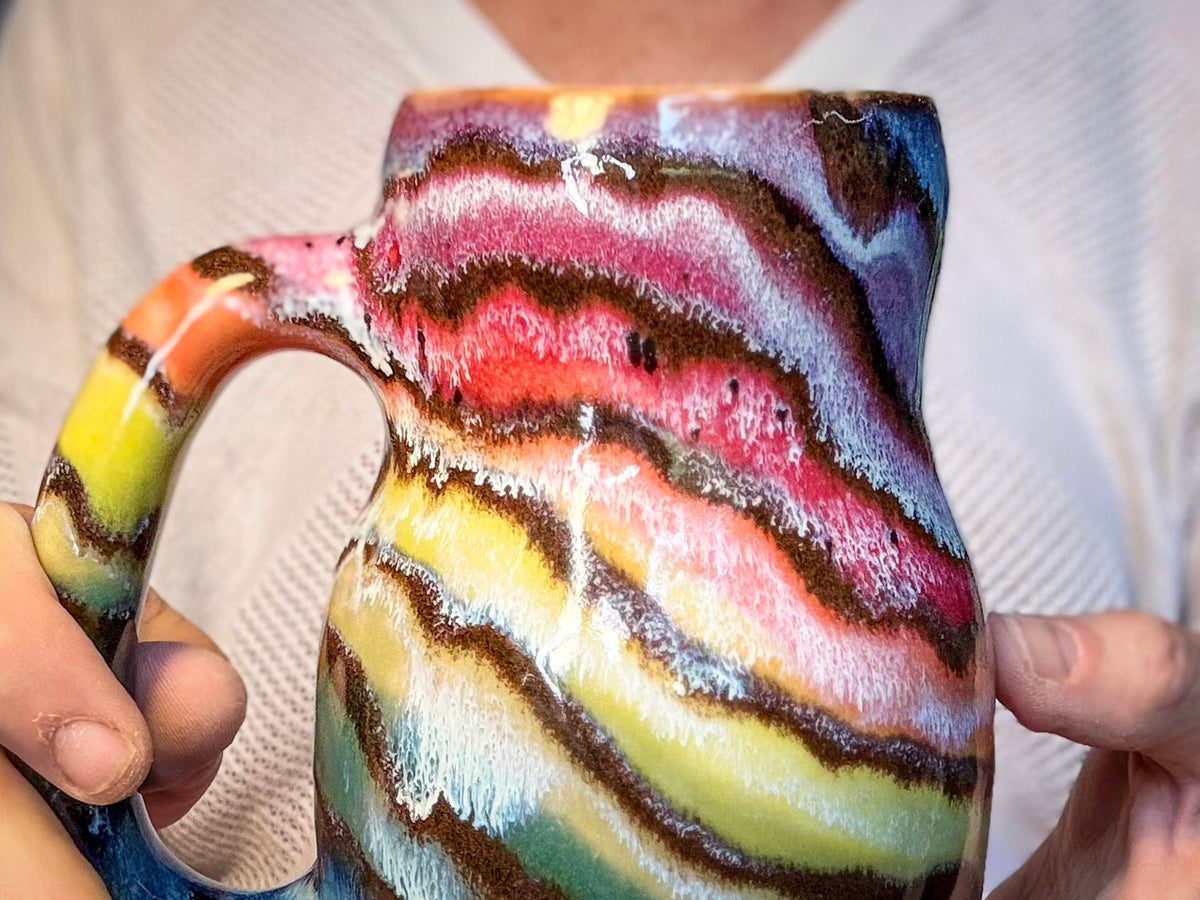 04-B Rainbow Family Mid Mod Mug - TOP SHELF, 22 oz.
