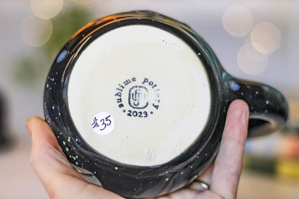 35-C Cosmic Amethyst Grotto Acorn Gourd Mug, 22 oz.
