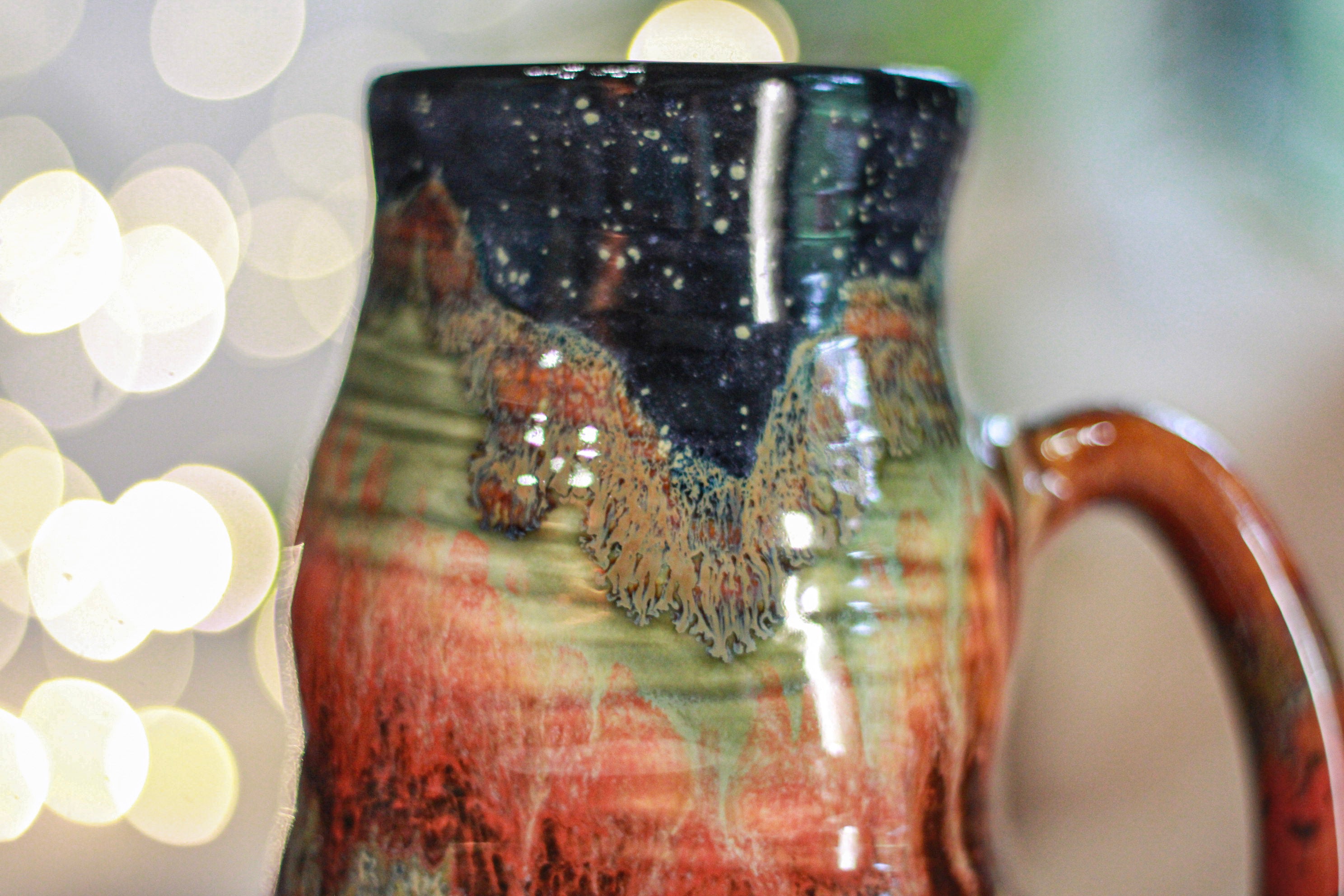 03-A Green Mountain Midnight Barely Flared Textured Divot 'Cuddle' Mug - TOP SHELF, 26 oz.