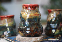 Load image into Gallery viewer, 02-D Olive &#39;FLOW&#39; Barely Flared Textured Divot Mug, 18 oz. (This listing is for one mug)