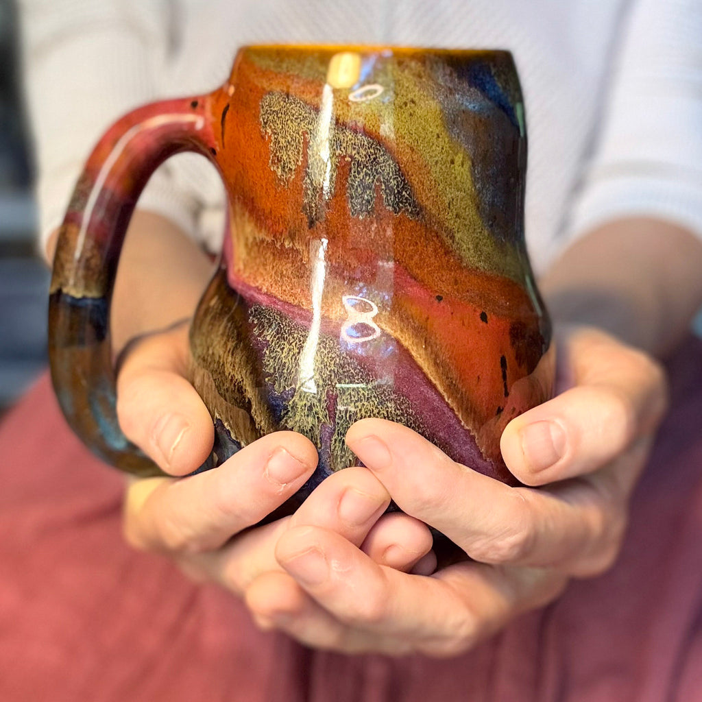 04-D Earthy Rainbow Grotto Mid Mod Mug, 23 oz.