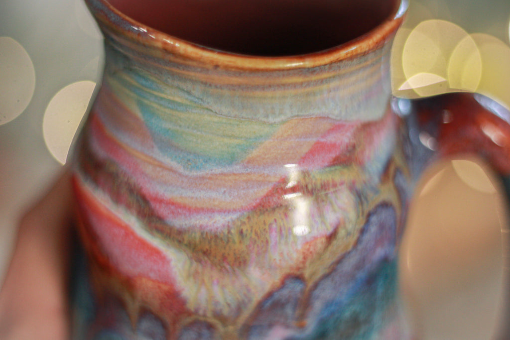 03-B Spring "FLOW" PROTOTYPE Barely Flared Textured Divot Mug, 22 oz.