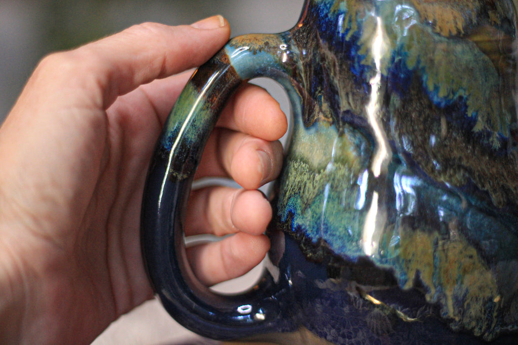 02-D Blue 'FLOW' PROTOTYPE Textured Mug, 18 oz.