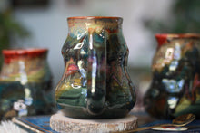 Load image into Gallery viewer, 02-D Olive &#39;FLOW&#39; Barely Flared Textured Divot Mug, 18 oz. (This listing is for one mug)