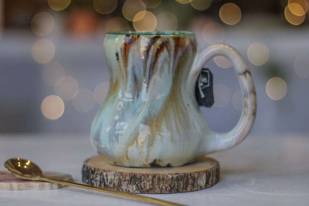 04-B Soft Earth Series PROTOTYPE Petite Notched Gourd Mug - MISFIT, 12 oz. - 20% off
