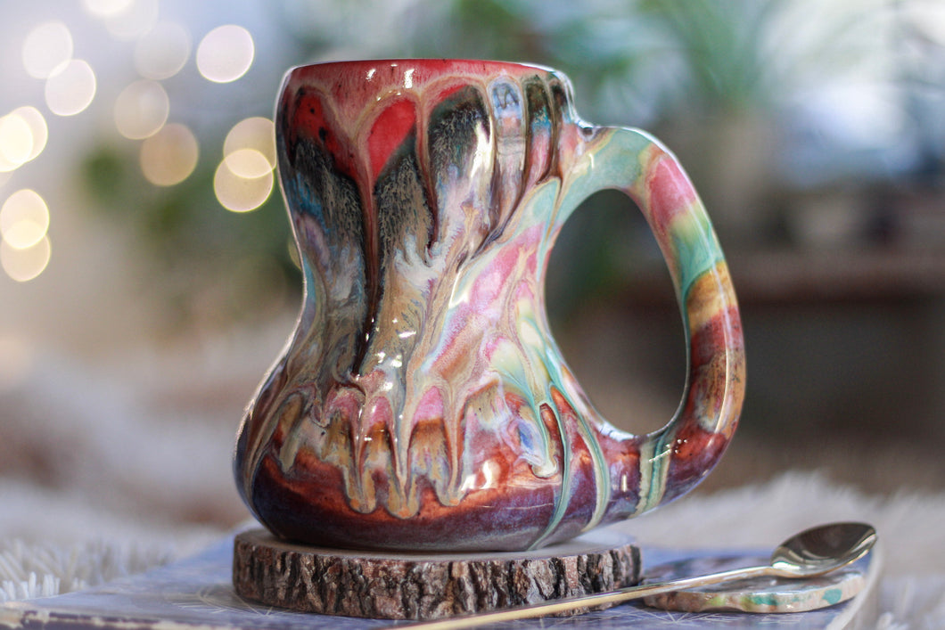 04-B Rainbow 'FLOW' Gourd Mug, 16 oz.