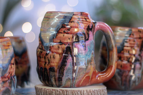 04-B Amber 'FLOW' Variation Textured DAD Mug - MINOR MISFIT, 18 oz. - 10% off (This listing is for one mug)