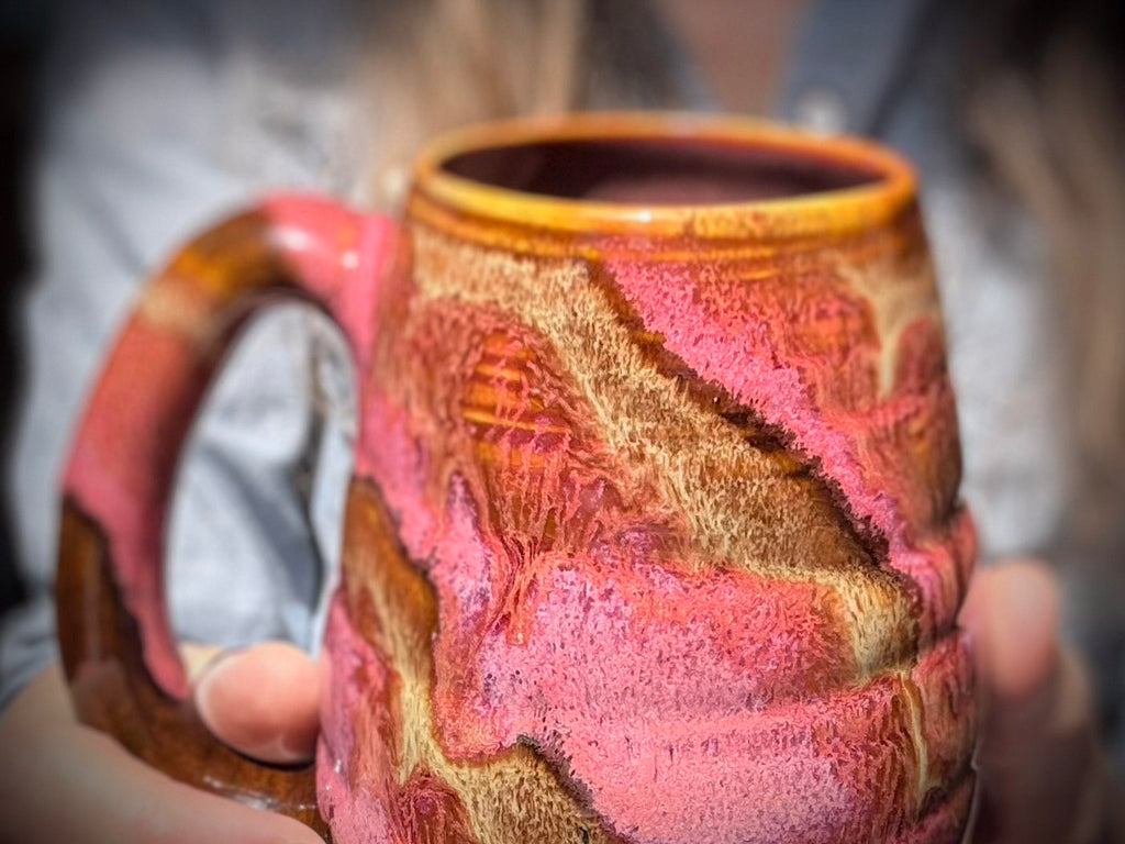 04-E Magenta Grotto Variation Swirly Mug, 18 oz.
