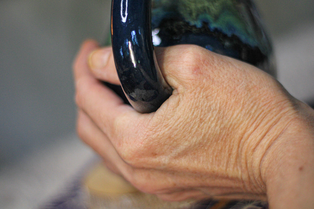 02-D Blue 'FLOW' PROTOTYPE Textured Mug, 18 oz.