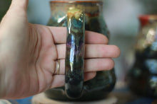 Load image into Gallery viewer, 02-D Olive &#39;FLOW&#39; Barely Flared Textured Divot Mug, 18 oz. (This listing is for one mug)