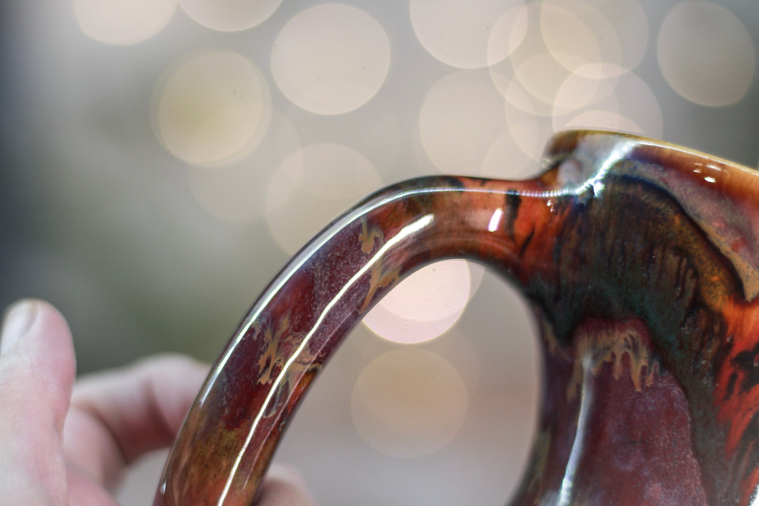 03-B Amber 'FLOW' Variation PROTOTYPE Gourd Mug - TOP SHELF MISFIT, 20 oz.