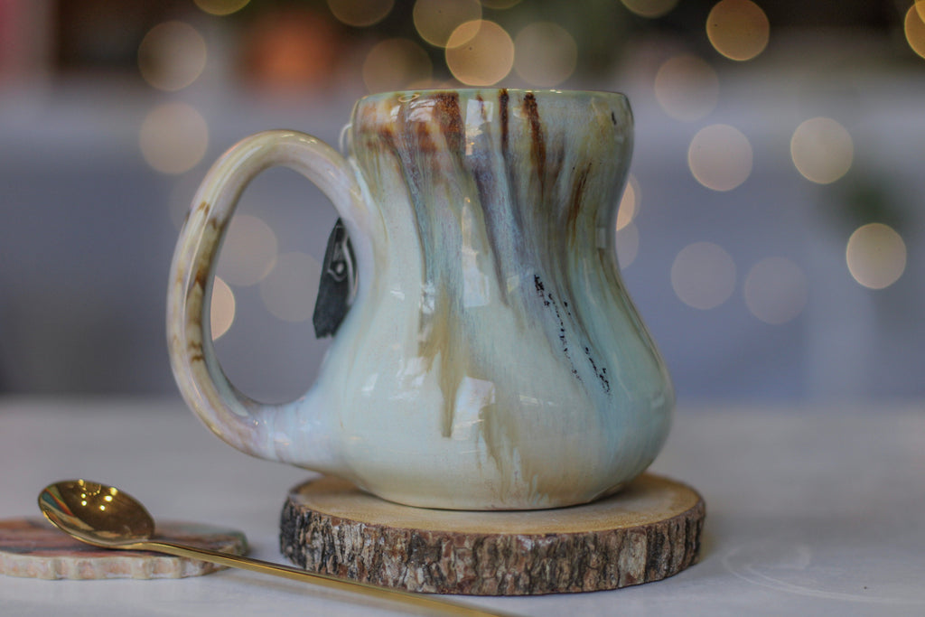 04-B Soft Earth Series PROTOTYPE Petite Notched Gourd Mug - MISFIT, 12 oz. - 20% off