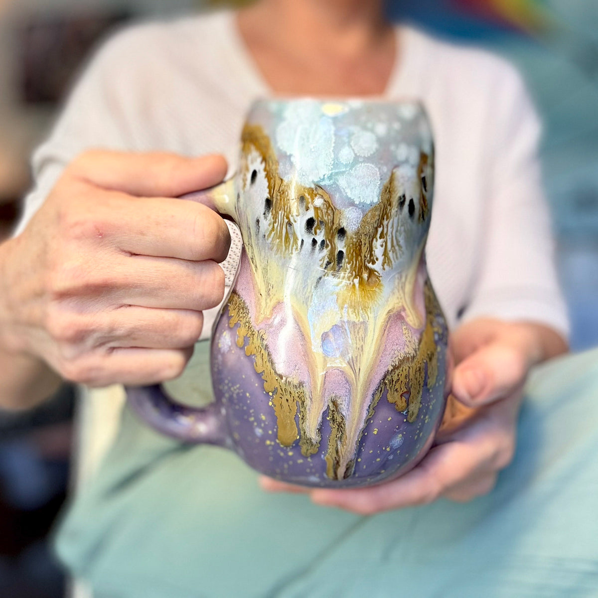 04-B Lavender Fields Curvy Mug, TOP SHELF - 25 oz.