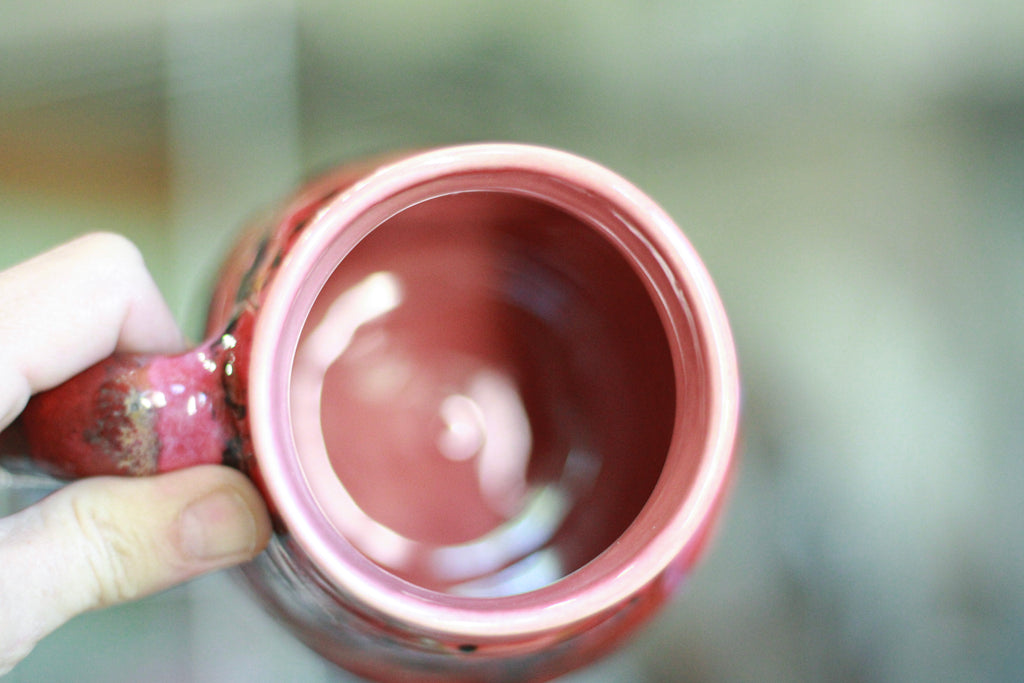 03-A Strawberry Hills Variation Barely Flared Textured Divot Mug - TOP SHELF MISFIT, 22 oz.