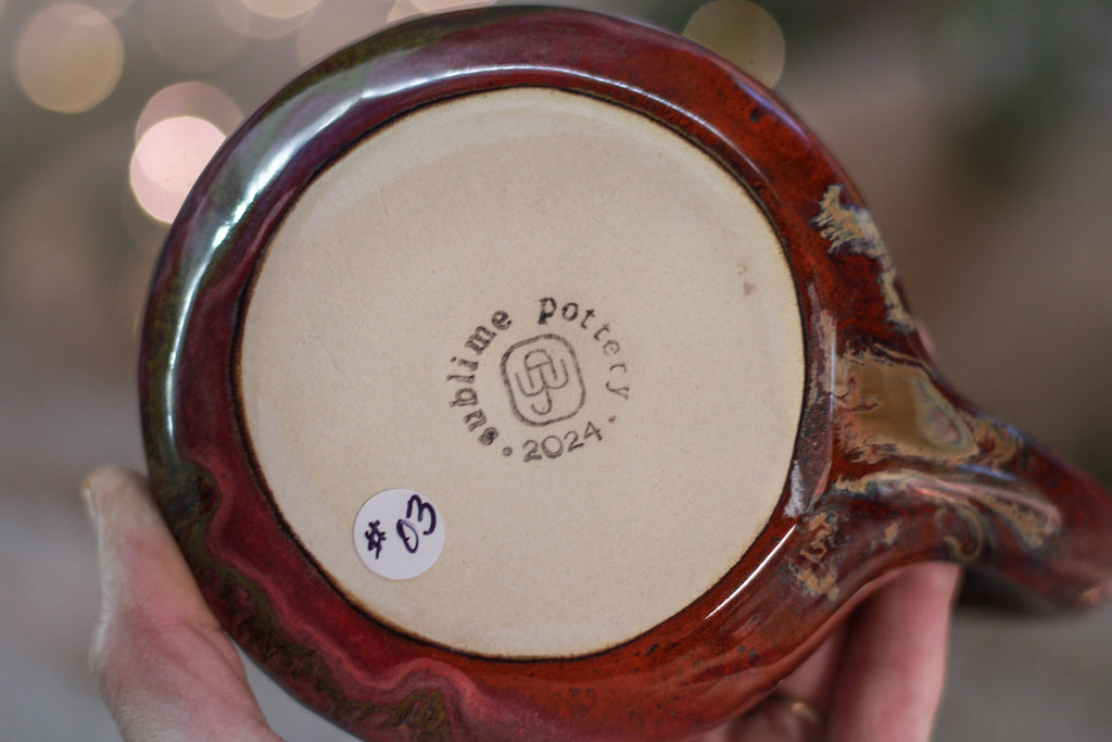 03-B Amber 'FLOW' Variation PROTOTYPE Gourd Mug - TOP SHELF MISFIT, 20 oz.