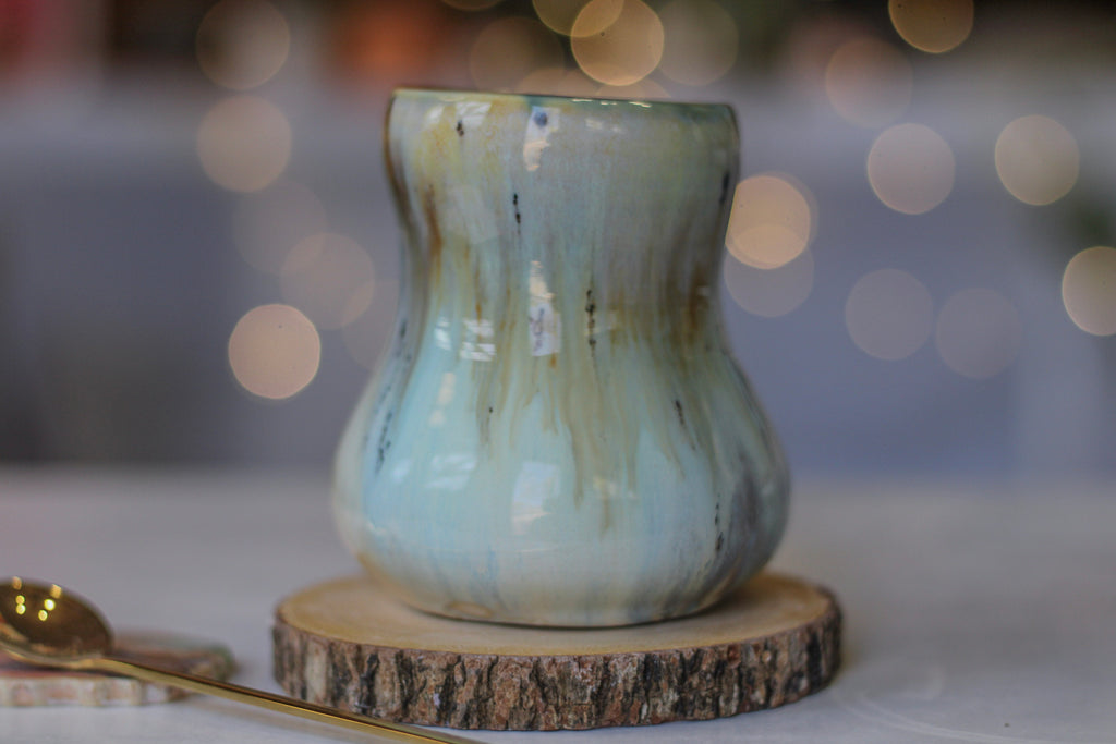 04-B Soft Earth Series PROTOTYPE Petite Notched Gourd Mug - MISFIT, 12 oz. - 20% off
