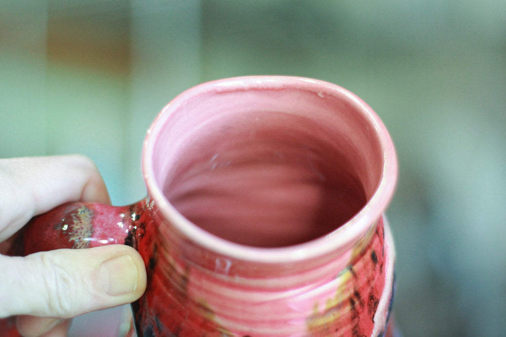 03-A Strawberry Hills Variation Barely Flared Textured Divot Mug - TOP SHELF MISFIT, 22 oz.