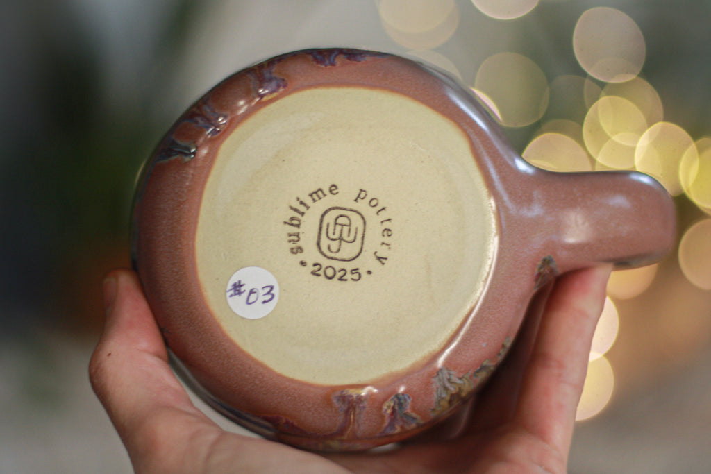 03-B Spring "FLOW" PROTOTYPE Barely Flared Textured Divot Mug, 22 oz.