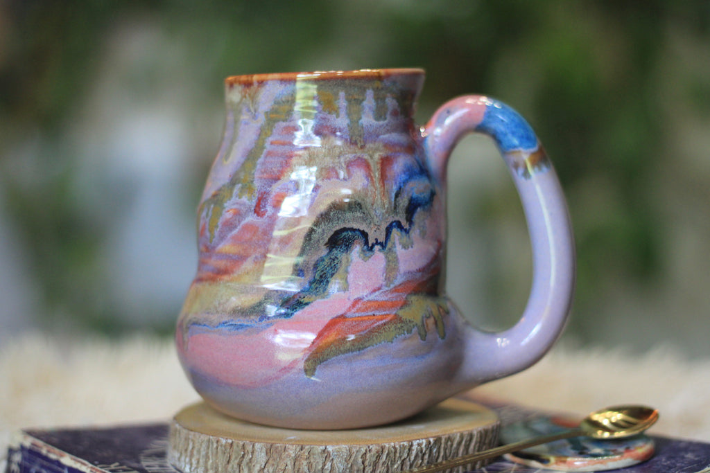 04-E Lavender PROTOTYPE Barely Flared Textured Divot Mug, 20 oz.