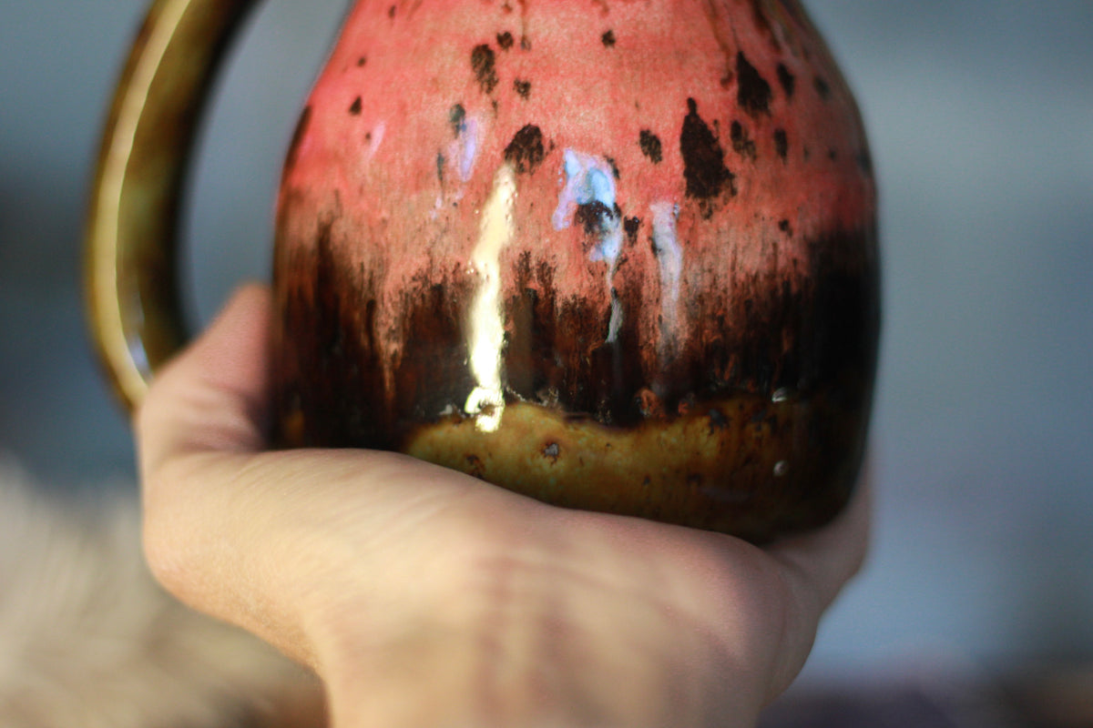 04-E Pink Speckled PROTOTYPE Textured Mug, 18 oz.