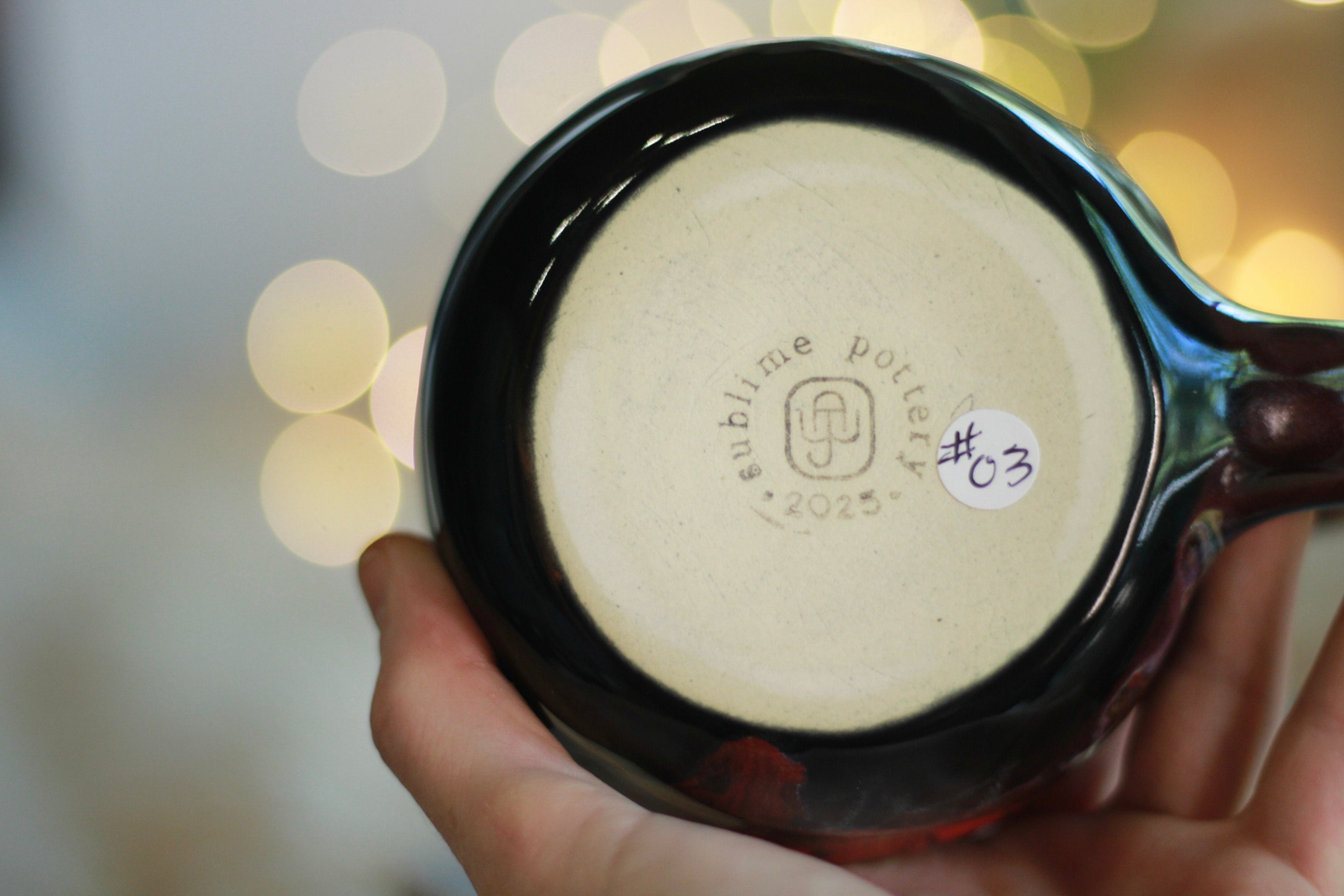 03-A Strawberry Hills Variation Barely Flared Textured Divot Mug - TOP SHELF MISFIT, 22 oz.
