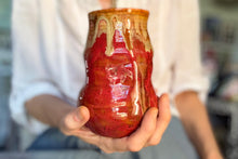 Load image into Gallery viewer, 08-F Red EXPERIMENT Barely Flared Textured Divot Mug, 24 oz.