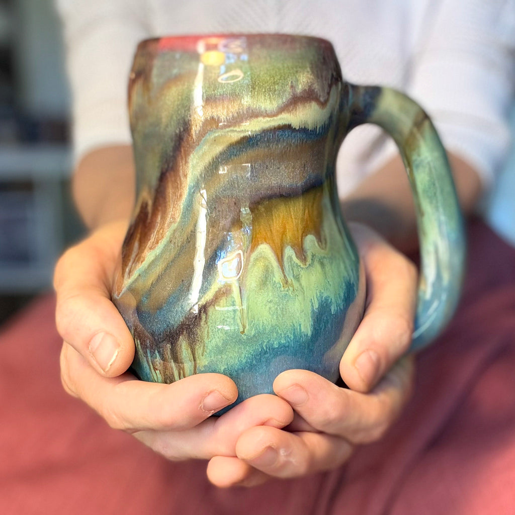 02-D Green PROTOTYPE Mid Mod Mug - TOP SHELF, 20 oz.