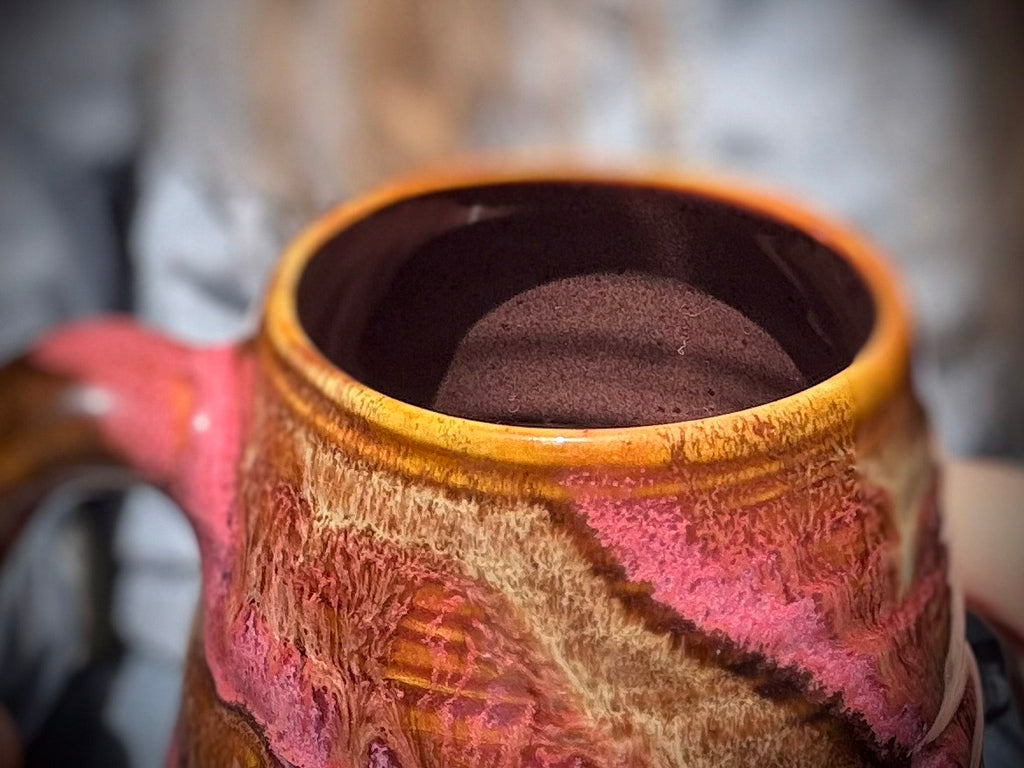 04-E Magenta Grotto Variation Swirly Mug, 18 oz.