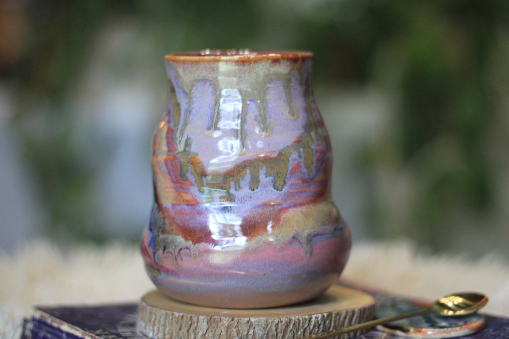 04-E Lavender PROTOTYPE Barely Flared Textured Divot Mug, 20 oz.