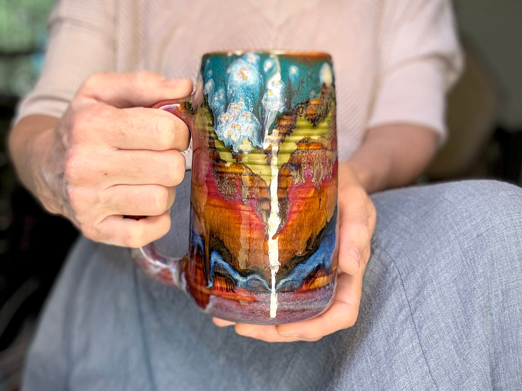 05-B Rainbow Valley Textured Stein Mug, 22 oz.