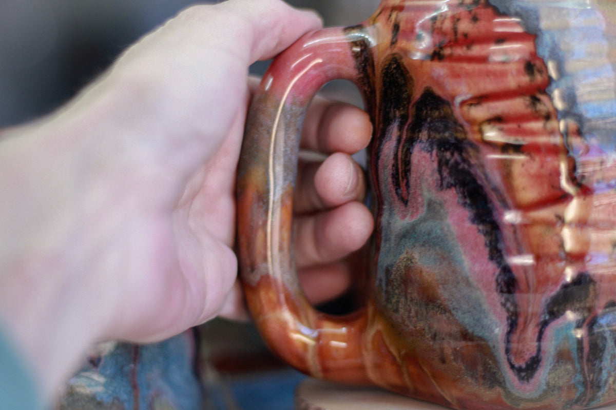 04-B Amber 'FLOW' Variation Textured DAD Mug - MINOR MISFIT, 18 oz. - 10% off (This listing is for one mug)