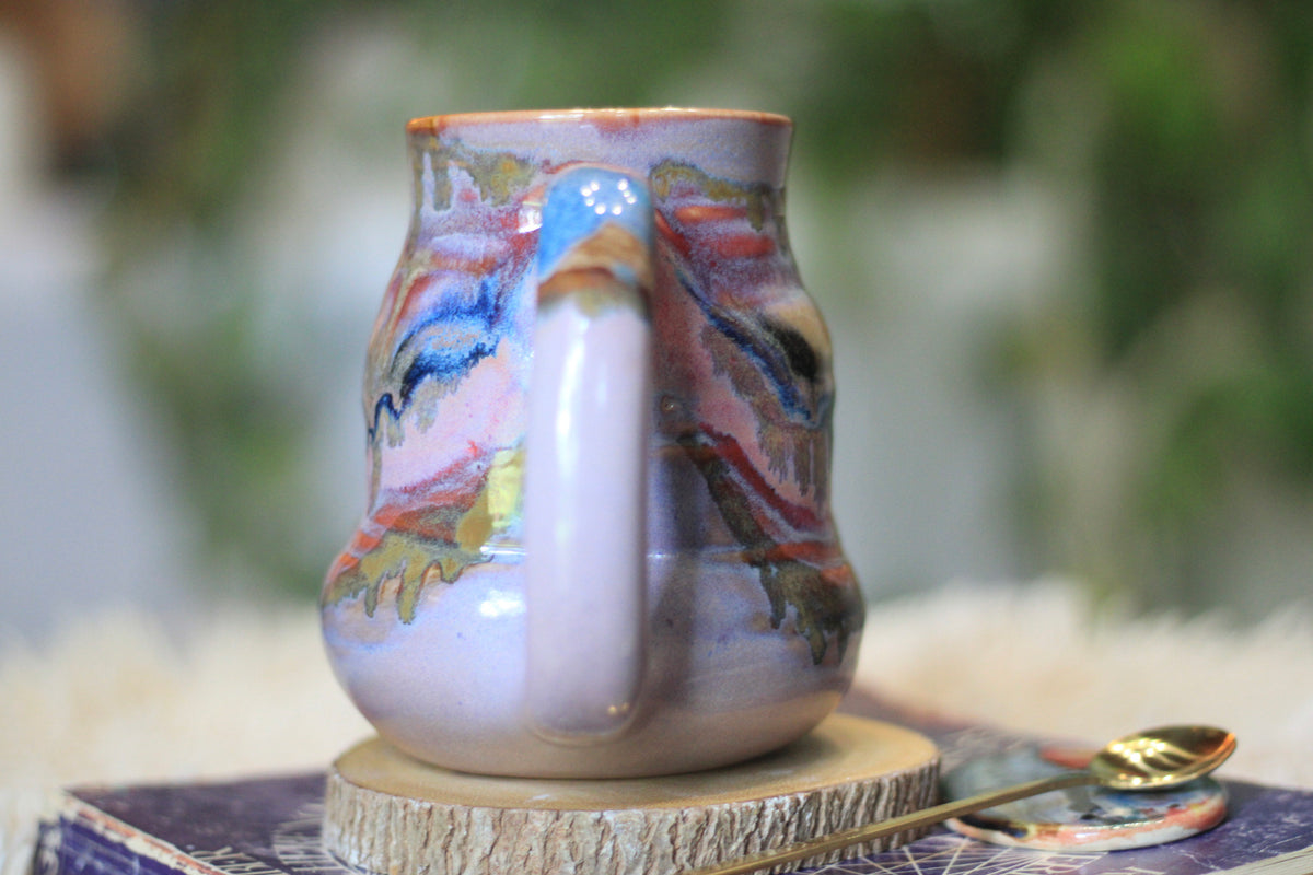 04-E Lavender PROTOTYPE Barely Flared Textured Divot Mug, 20 oz.